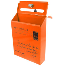 Klassischer Eisenbriefkasten Retro Orange Wandmontage