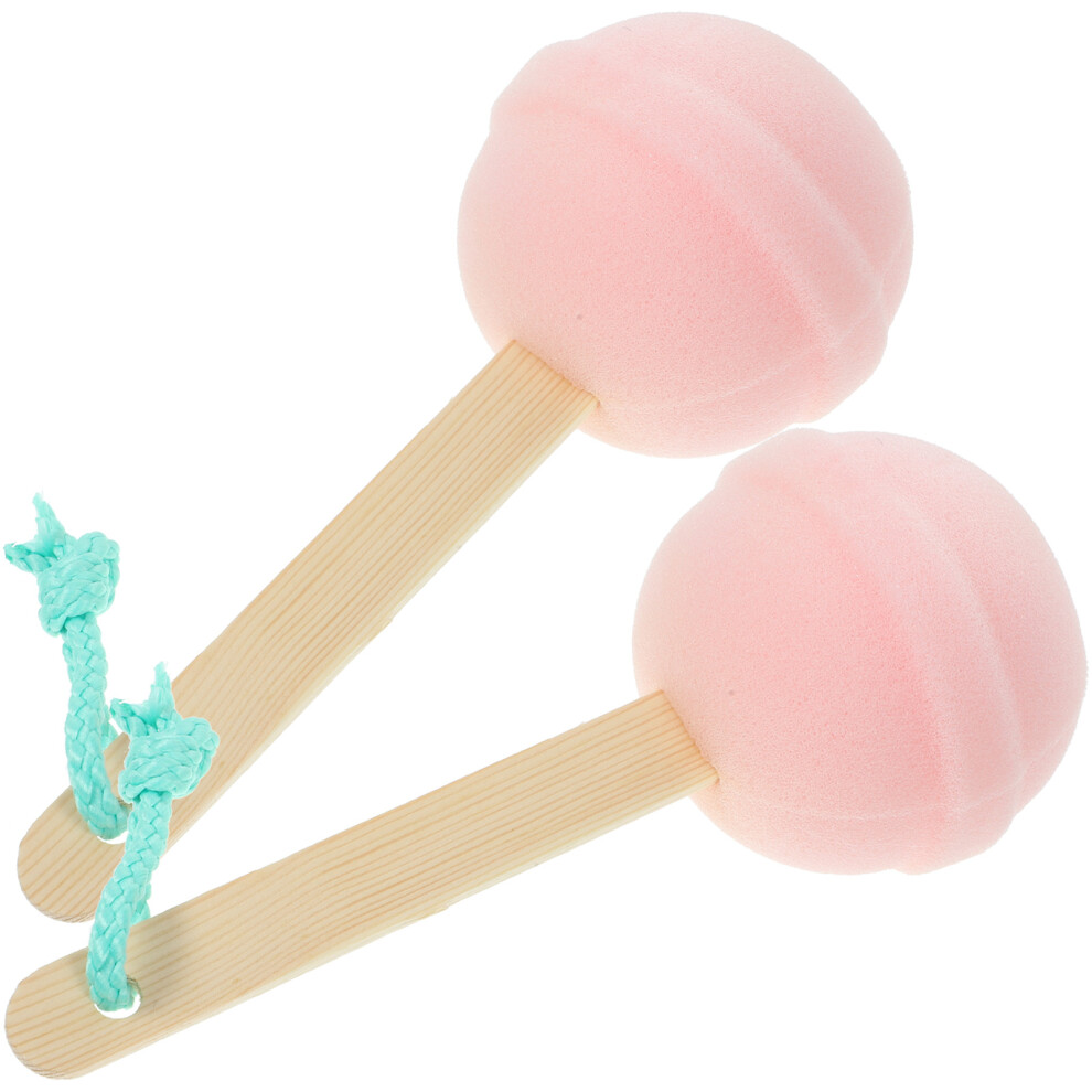 Villcase Pink 2Pcs Bath Sponge Natural Exfoliating Shower Body Scrubber