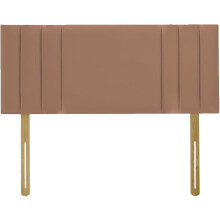 (Double Brown) 4ft 6inch Plush Velvet Padded Lined Headboard