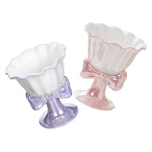 2 Keramik Eisbecher Mit Fuss Für Dessert Und Pudding