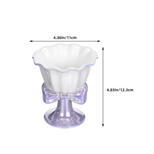 2 Keramik Eisbecher Mit Fuss Für Dessert Und Pudding 1