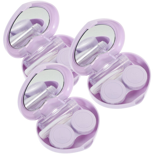 3 Sets Contactlensdoosjes Reis Etui Met Spiegel