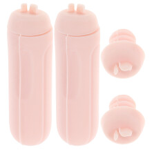 2 Stuks French Tip Nagelstempelset Siliconen Stamper Plaat Roze