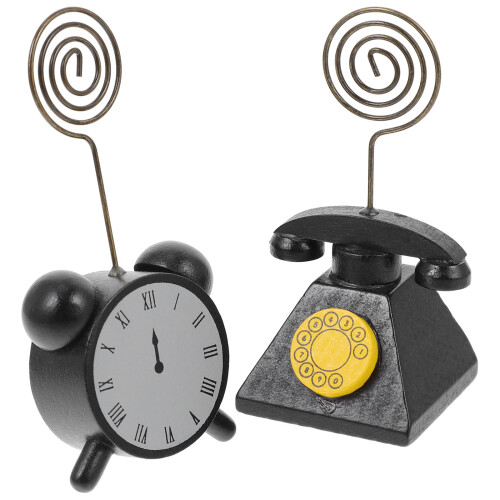 2 retro memo clips en telefoon tafelnummerhouder