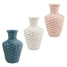 3Pcs Plastic Flower Vases Assorted Colors Decorative Home Ornaments