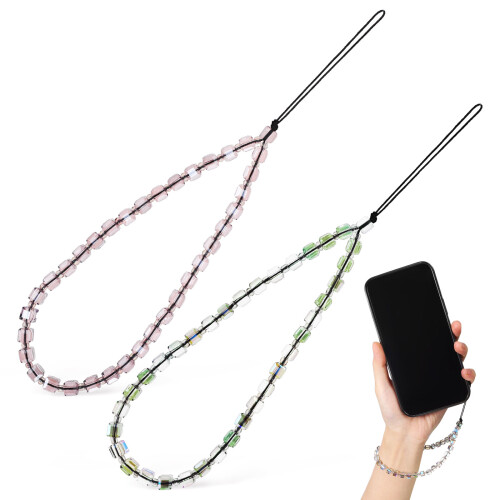 2Stk Künstliche Kristallperlen Telefon Handschlaufe 1