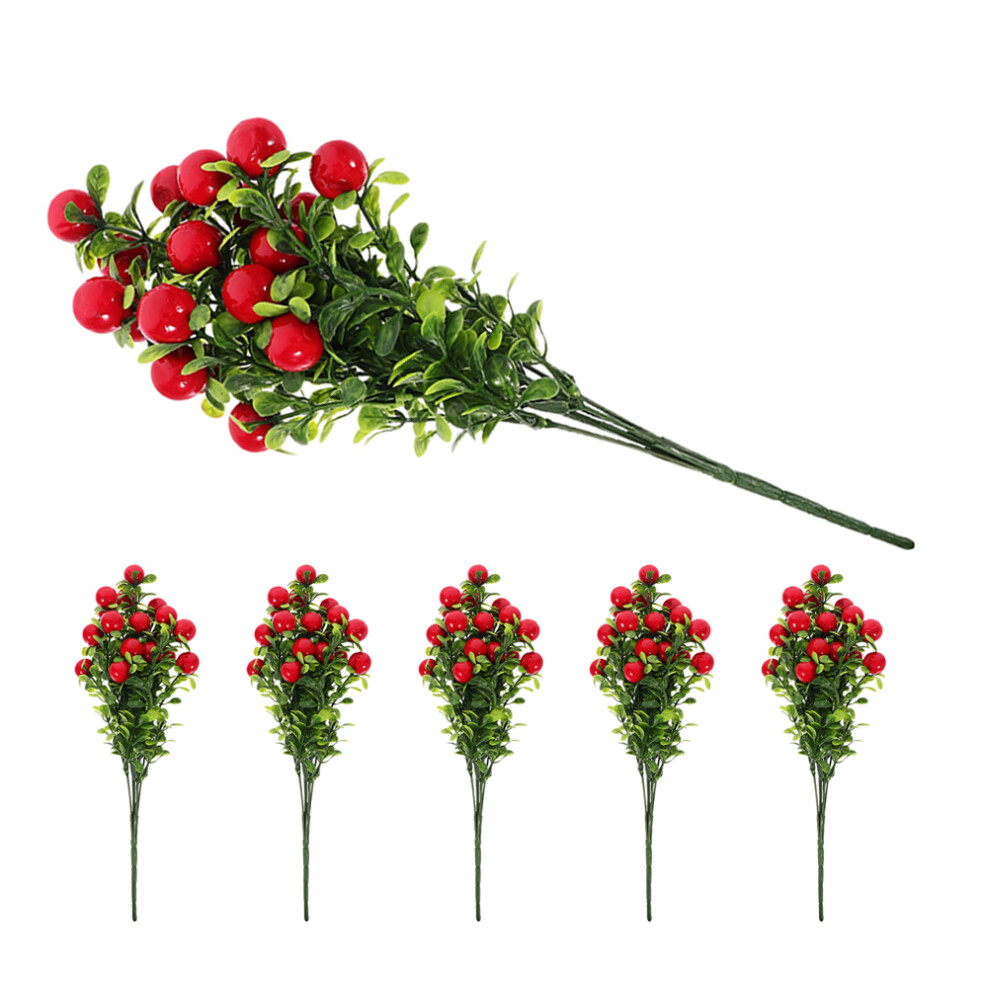 18 Sztuk Sztuczne GałąZki WiśNi Czerwone Do Dekoracji Domu I Stolika-image
