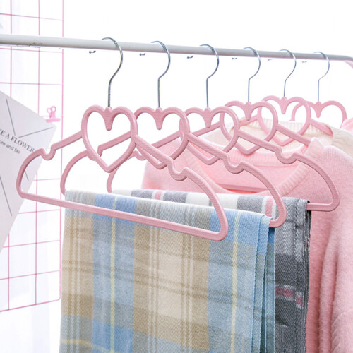 10Stück Kunststoff Kleiderbügel Für Zu Hause Pink 1