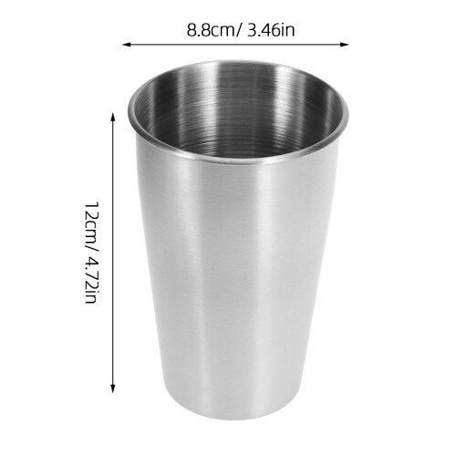 4Stk 500Ml Bierkrug Tragbar Eindeckiger Tasse Silber 1