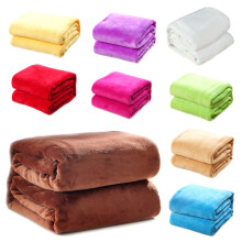Pure Color Flanell Fleece Decke Sofa Einfarbig Bett Decke