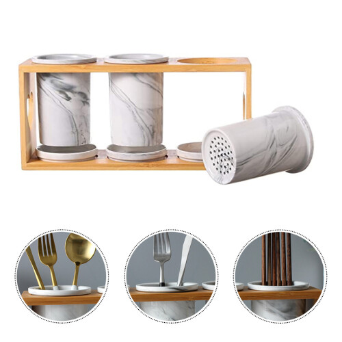 1St Besteckablage Aus Keramik, Marmoroptik, Geschirrorganizer 1