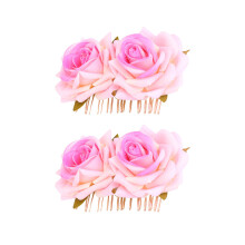 2Stk. Stoff Haarkamm Kopfschmuck Rose Haarschmuck