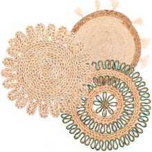 3Stk Home Grass Gewebte Matte Grasanhänger Fotoprop Diy Wanddekoration