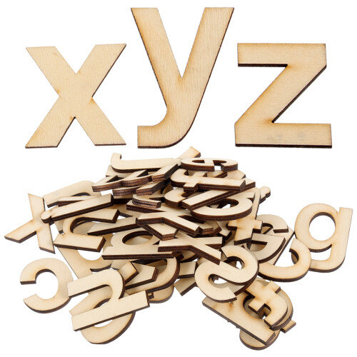 3 Sets Holz Alphabet Graffiti Unlackierte Basteln 2