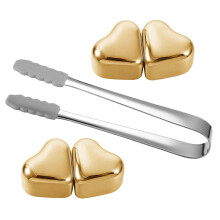 1 Set Stahl Eiswürfel Herzform Zum Kühlen Von Whiskey