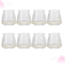 8Stk Vertikal Gestreifte Puddingflaschen 130Ml Mit Deckel