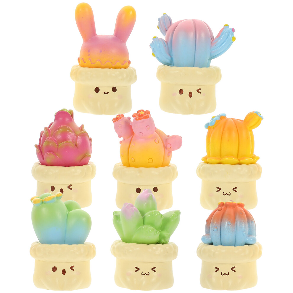 24 Sztuki Miniatury Kaktusy Bonsai Figurki Dekoracja-image