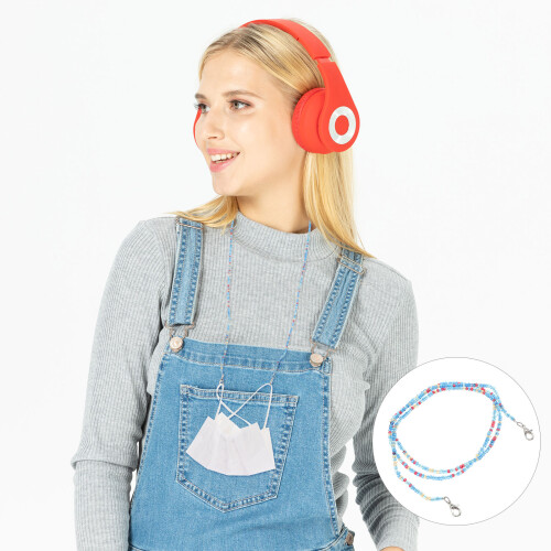 Damen Perlen Gesichtsmaske Kette Perlen 2