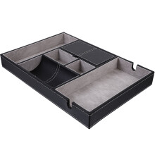 pu-leder aufbewahrungsbox mit handyhalter, schwarz