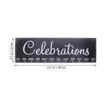 2Stk. 40x12x0,5 Cm Holz Kalender Hängebrett Geburtstags Erinnerung Deko