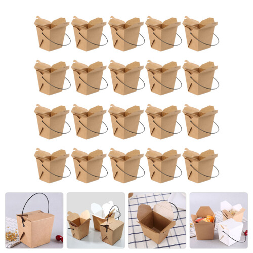 20Pièces Boîtes À En Kraft Fond Plat 2