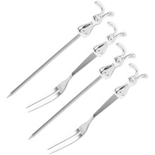 4Stück Gabel Obstspieß Set Hasenförmiger Für Kinder