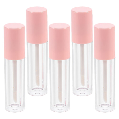 5St Roze Lippenbalsem Tubes ABS Herbruikbaar Mini Voor