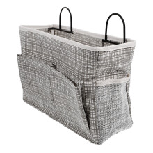 Bedside Storage Basket Metal Hanging Shelf Grey