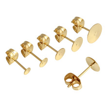 25 Paar 4mm Ohrringe Mit Flachen Pads Für Frauen