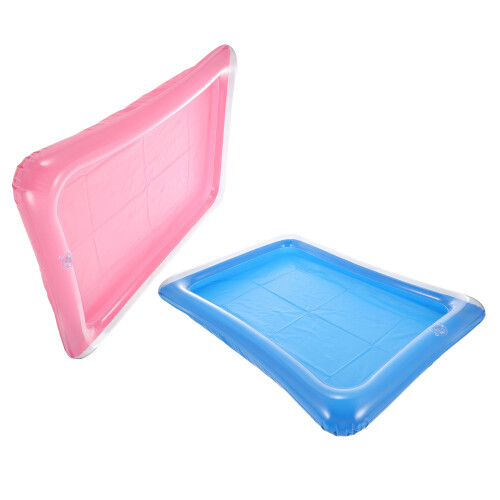 2Pcs PVC Inflatable Pool Floating Tray Drink Holder Assorted Colors 2