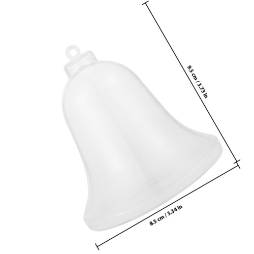 12Pcs Clear Plastic Fillable Bell Shape Balls White DIY Ornament Decor 1