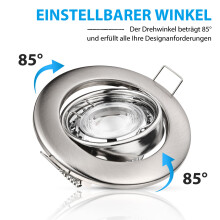 8Stk LED Einbaustrahler 7W Dimmbar 700Lm IP44 Wassergeschützt