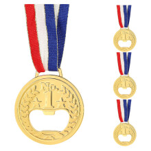 4Stk Metall Flaschenöffner Medaillenform Mit Halsband Für Bier