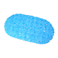 1Stk Komfortable Blaue PVC-Badematte Mit Struktur Und Rutschschutz