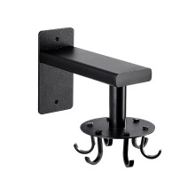 1St Küchenregal Aluminium Lochfreier Wandhaken Für Zuhause (Schwarz)