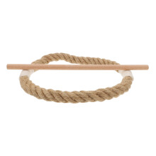 1St Hanfseil Vorhangbefestigung Mit Schnalle, Holzfarben