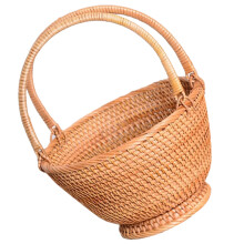 Großer Aus Geflochtenem Rattan Mit Für Blumen Und Picknick