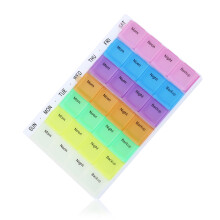 7 Tage 28 Fächer Pillendose Medikamentenbox Tablettenorganizer