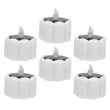 6Stk Solar Teelichter LED Flameless Weiß ABS Garten Deko Licht