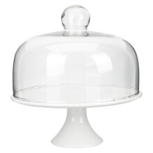 Kuchen Servierplatte Keramik Mit Glasdeckel Für Snack Dessert Früchte
