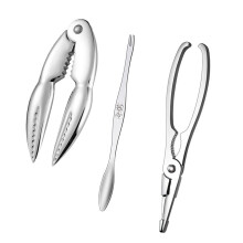3Stk Krabbenessbesteck Krabbenpicker Krabbennadel (Silber)