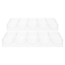 2Stk Clear Pokerchips Organizer Mehrfachraster Tablett