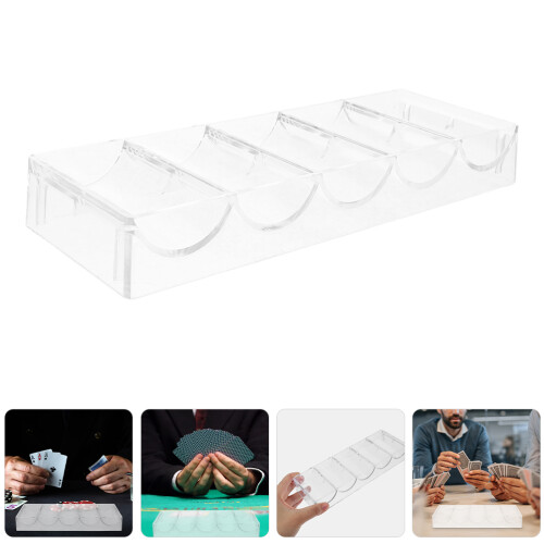 2Stk Clear Pokerchips Organizer Mehrfachraster Tablett 2