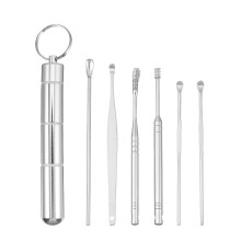 1 Set 7 Teile Ohrstäbchen Ohrlöffel Wachslöffel Silber