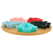 1Set Festive Tree Shaped Platter Plastic Divided Candy Fruit Tray