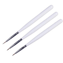 3Pcs Polish Brush Tool Nail Art Design Set White Tip Pens