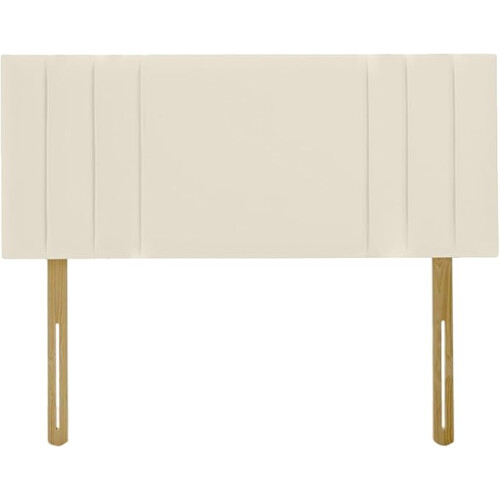 (King Cream) 5ft Plush Velvet Padded Lined Headboard