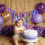 Purple First Birthday Banner Style 1pcs 8
