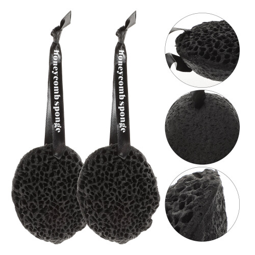 3Pcs Black Hydrophilic Polyurethane Bathing Sponge Body Scrubbers 2