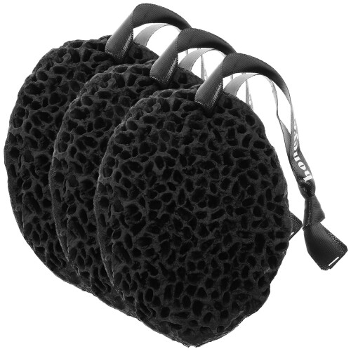 3Pcs Black Hydrophilic Polyurethane Bathing Sponge Body Scrubbers 1